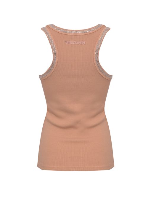 Canotta in jersey stretch con strass Fade Coral Patrizia Pepe | 8M1787 J373R886